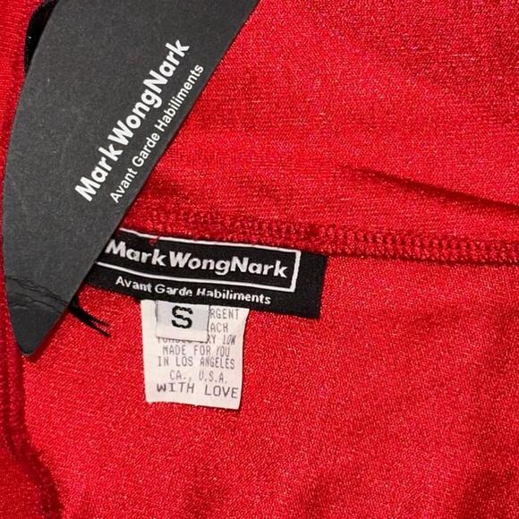 Mark Wong Nark Avant Garde Womens Red Low-Rise Elastic Cropped Pants NWT Size S - Picture 6 of 8